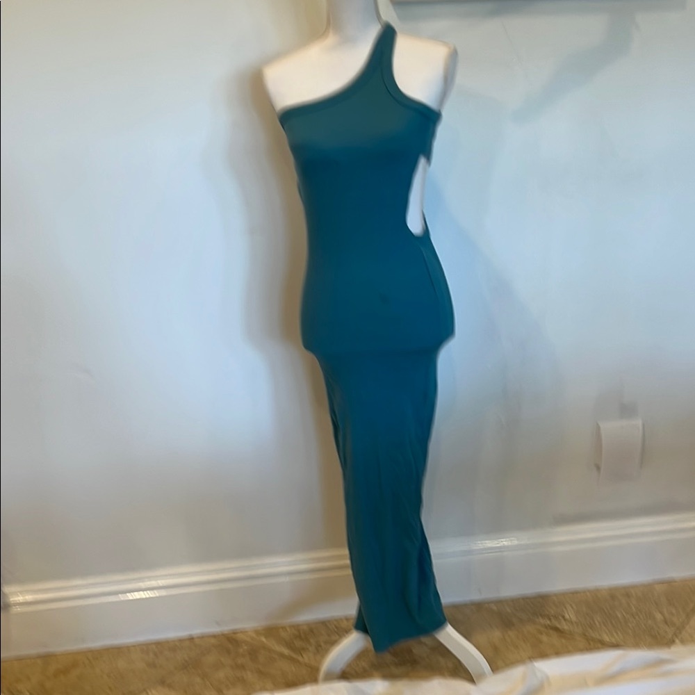 The Line by K - Elegant Teal One-Shoulder Dress, P